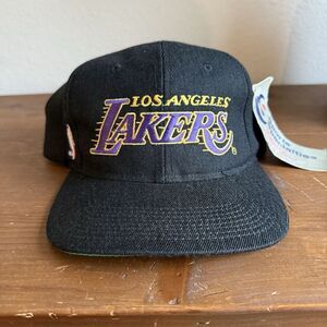 VTG‎ 90s Lakers Sports Specialties Motion Script Snapback Hat Wool Youngan NWT